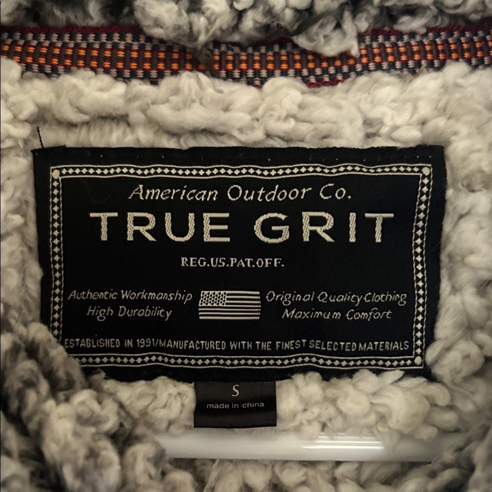 The Original Frosty Tipped Pile 1/2 Zip Pullover in Putty by True Grit - Picture 2 of 4